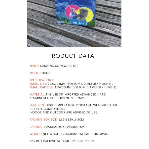 Бак титана на открытом воздухе располагаясь лагерем и Cookware набора 2PCS лотков располагаясь лагерем