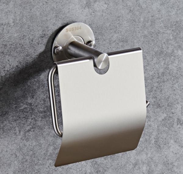 Toilet Roll Paper holder with cover 83506B-Round &stainless steel 304&Brush &bathroom &kitchen,sanitary