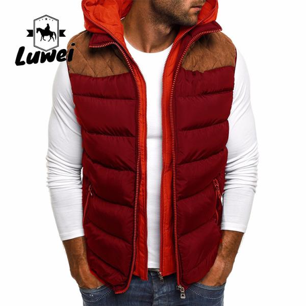 Customizado Zip Up Inverno Poliéster Utilidade Algodão Vestido Homem Quilted Capuzado Bomber com Capuz