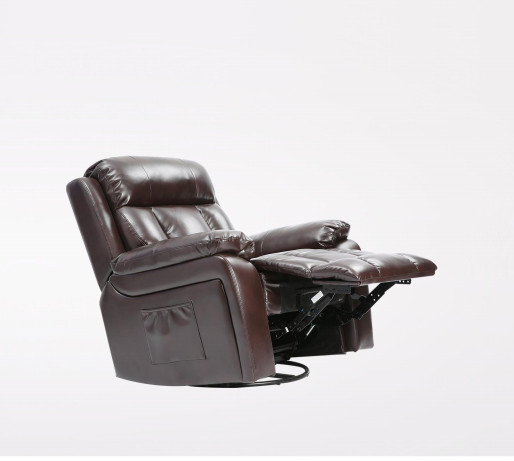 PU Leather Manual Reclining Chair Modern Swivel Stretch Recliner Chair 96x101x102CM