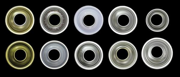 Low MOQ 45/52/57/65/70mm Cone and Done Aerosol Can Components High Quality Aerosol Can Top and Bottom for Aerosol Tin Cans