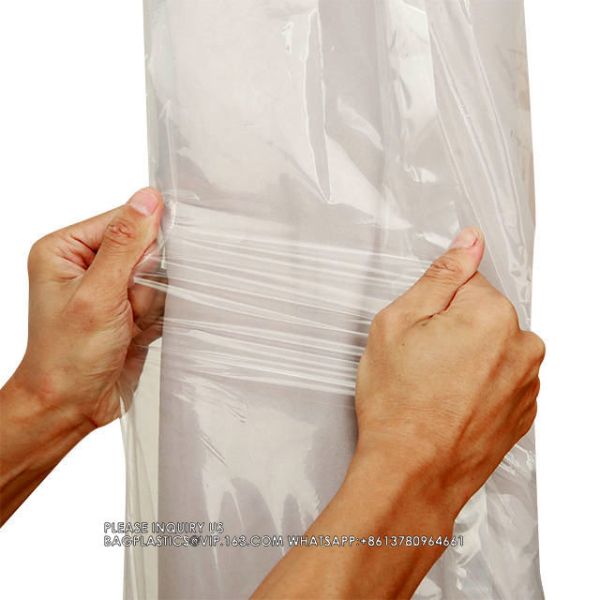 King Mattress Poly Covers, 76 X 15 X 104 Inch, 2 Pack Heavy Duty Pe Clear Plastic Storage Bag Full Spring