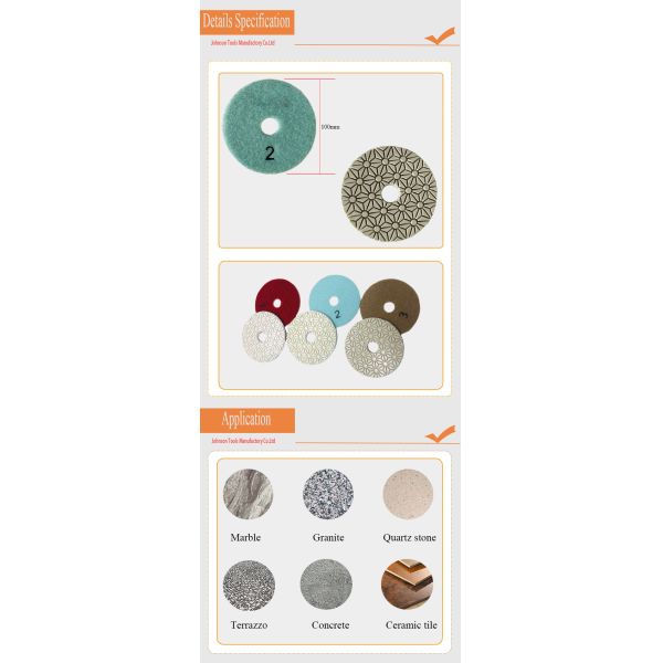 Белый тип пусковые площадки смолы диаманта полируя, каменные полируя пусковые площадки 75мм до 180мм