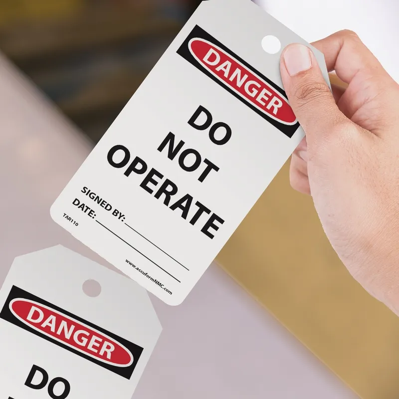 Etiqueta de peligro de plástico Rectángulo a prueba de agua Etiqueta de plástico escrita