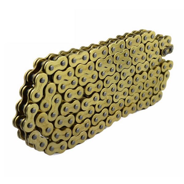 Customized 520h Golden Motorcycle Drive Chain with High Tension Strength and 20CrMnTi