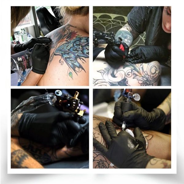 Black Nitrile Disposable Gloves Chemical Resistance S M L XL XXL Size