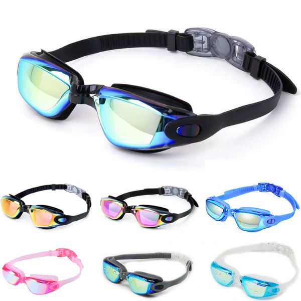 Fashionable Full Rim Anti Fog Swimming Goggles UV400 Protection For Adults