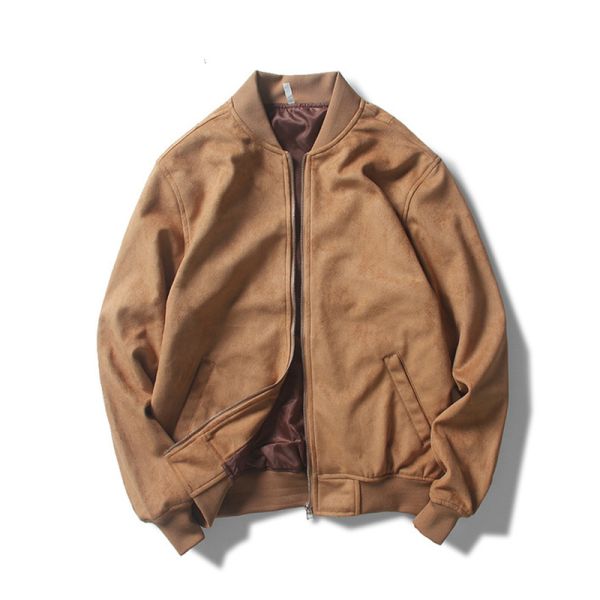 Куртки бомбардировщика застежка-молнии кожи замши хлопка изготовленного на заказ логотипа изготовителя фабрики OEM причинные тонкие подходящие вверх