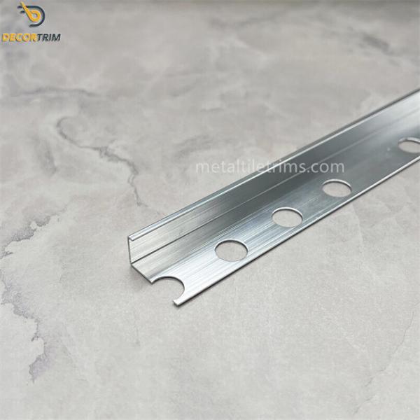 Shiny Silver Aluminum Metal Tile Trims 8/10/12mm L Shape Straight Edge
