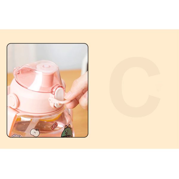 Convenient Wide Mouth Sports Water Bottle 38oz Custom Design Clear Plastic with Straw