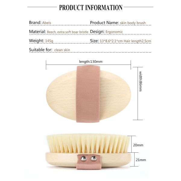 Customized Dry Massage Brush Synthetic Fiber Nylon Mixed Bristle Body Brush
