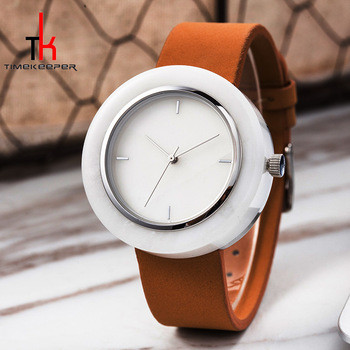 Black Marble Face Watch Mens Genuine Leather Straps Water Resistant 3 Atm