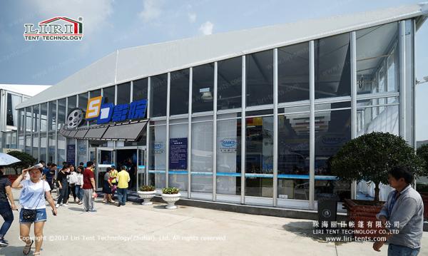 Fire Retardant Outdoor Exhibition Tents , Cinema Movie Tent Structure With Glass Walls And Inflatable Roof