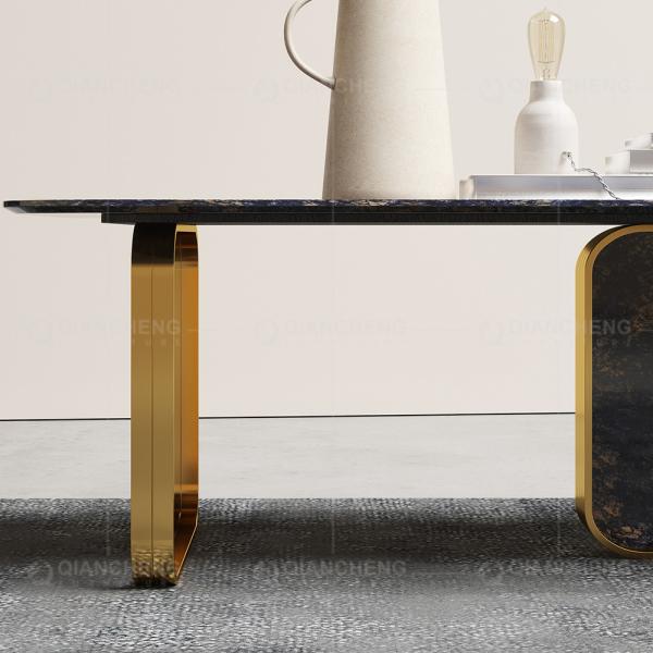 mesa de centro superior de pedra aglomerada mesa de centro de 130x70x45cm SS para a sala de visitas