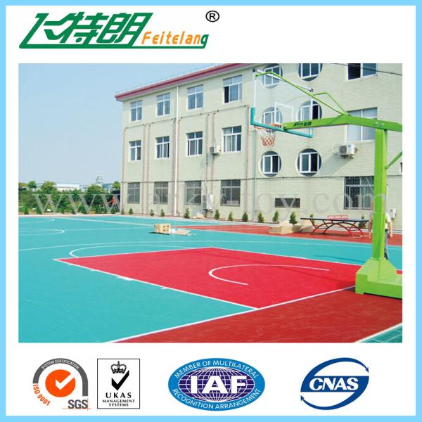 Water Resistant Indoor Sports Surfaces Anti Skidding PP Interlock Flooring