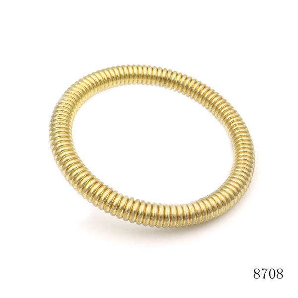 Custom Ribbed Zinc Alloy O Ring, Gold Corrugated Round Loop for Handbag Strap & Furniture Decor Decoration