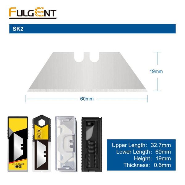Trapezoid Blade SK2 Carbon Steel Utility Knives Blades 200 Packs