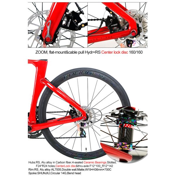 T900 High modulus Carbon fiber Road Bike With 50C Carbon Wheelset