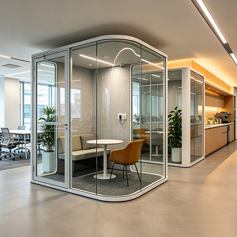 Customized Size Modular Glass Office Partition System with Soundproofing Strips and Powder-Coated Aluminum Frame