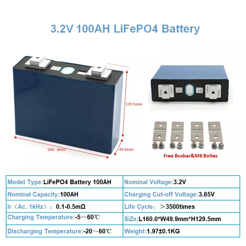 Литий-ионный аккумулятор аккумулятора CALB 3.2V 100Ah Lifepo4 призменный