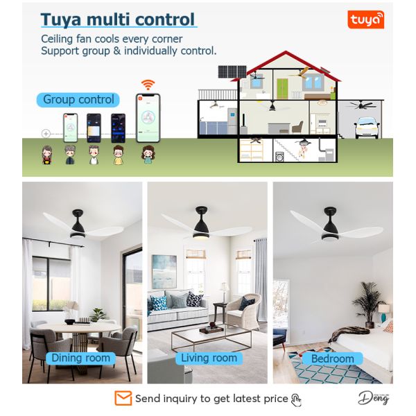 Suporte Dimmer 1stshine Ventilador de teto de plástico com controle remoto e design moderno