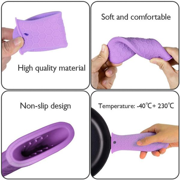 Силиконовый держатель горячей ручки Устойчивый к жары чугунный ковёр Скилеты Ручки Грипп Покрытия для кастрюли