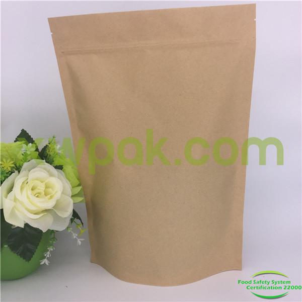 Air Proof Resealable Kraft Paper Bags , Custom Printed Dried Food Packaging With Window