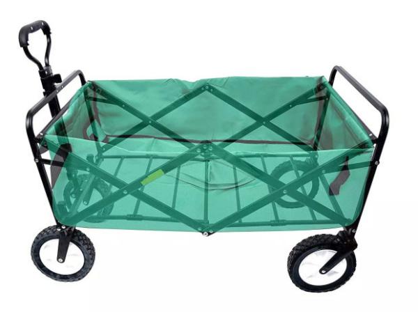Green Four Wheel Heavy Duty Collapsible Wagon Large Capacity Versatile
