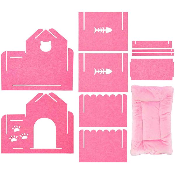 23.6 X 15.6 X 20.5 Inch Felt Cat Condos With Windows