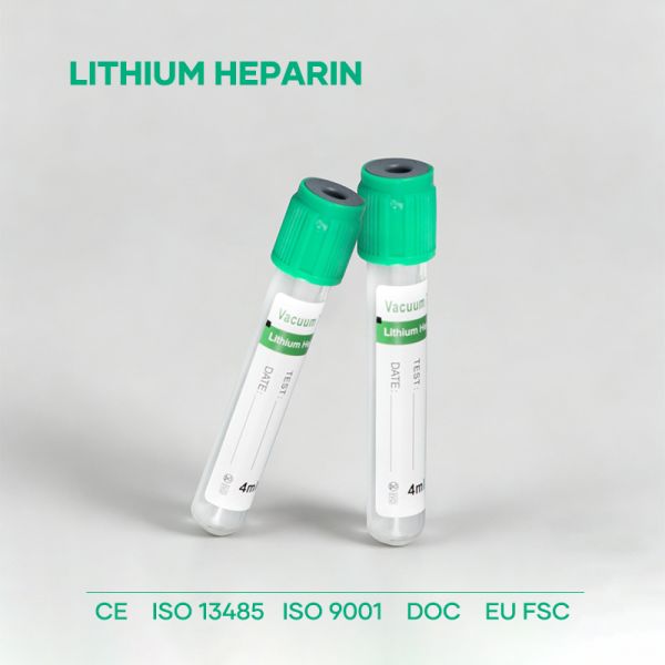 PET / Glass Green Top Lithium Heparin Blood Tube For Biochemical Testing 2ml 3ml 5ml