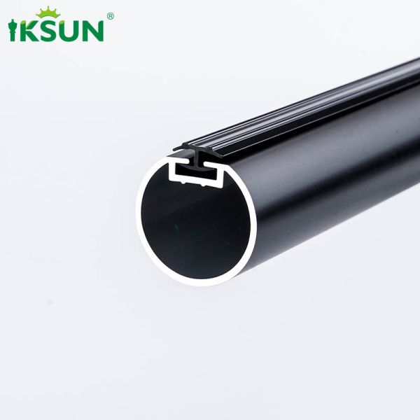 Textured Black Curtain Pole Ends , Curtain Rods And Finials Aluminium Alloy Material