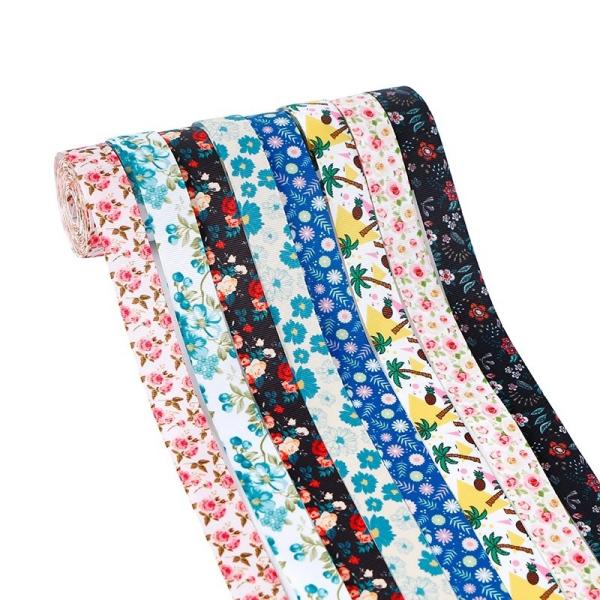 Fitas impressas de grosso grão MSD 22mm Larga 7/8 polegadas Transferência de calor Design de flores personalizado