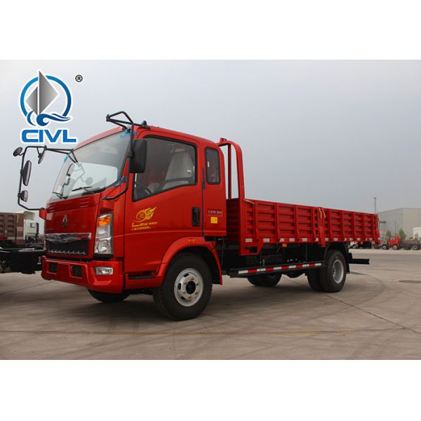 LHD 4X2 6 Tires sidewall truck 4 Tons HOWO SINOTRUK Light Duty Cargo Box Trucks