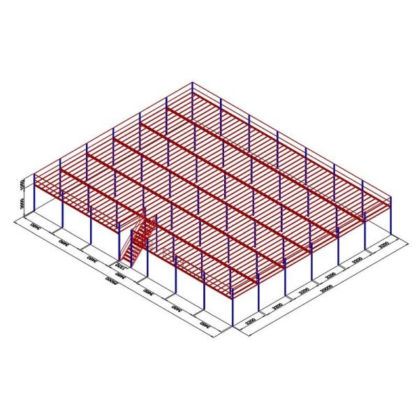 Outdoor Q235B Elevated Steel Platform 1.25 Tons Multi Tier Racking System