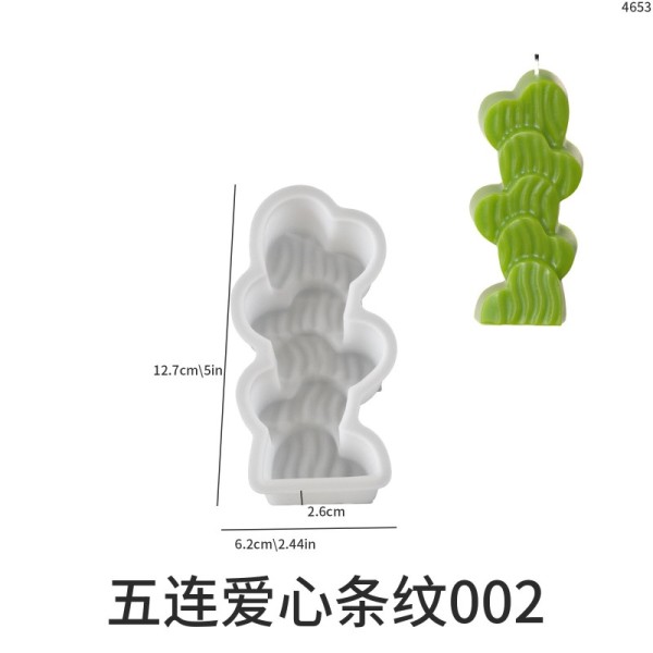DIY Drip Glue Mold Multi connected 3D Daisy Flower Love Aromatherapy Candle Silicone Mold Wholesale