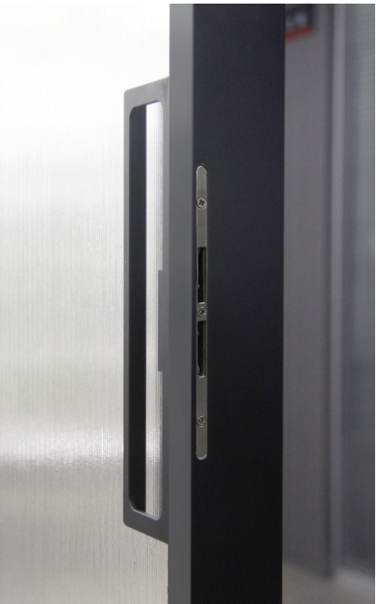 Slim Frame Black Frosted Sliding Door Anti Theft Room Divider Custom Thickness