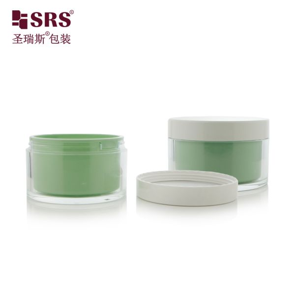 J101 50g 100g 240g Double Wall Replaceable Plastic Jar For Facial Cream Gel Rould Wholesale Container