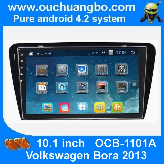 Ouchuangbo GPS sat navi head unit VW Bora 2013 support 4 core canbus AUX USB