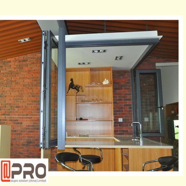 Anti Aging Aluminium Folding Windows , Outdoor Horizontal Folding Windows lowes bi fold door Bi folding exterior doors