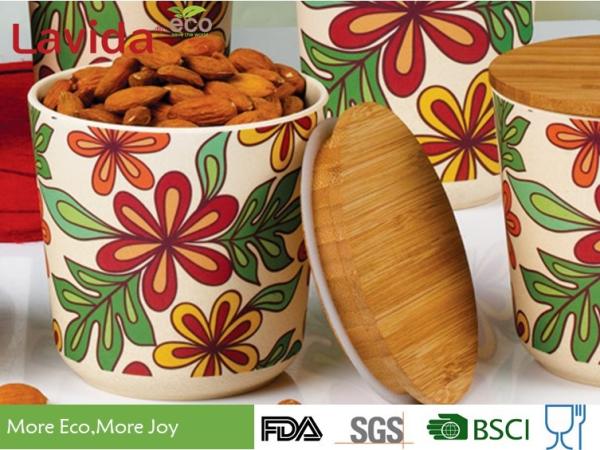 Eco - Friendly Christmas Bamboo Fiber Storage Box Durable High Temperature Tolerance