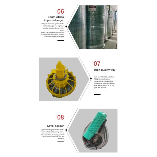 Automatic Stainless And Polypropylene 360mm Broilers Feeding System