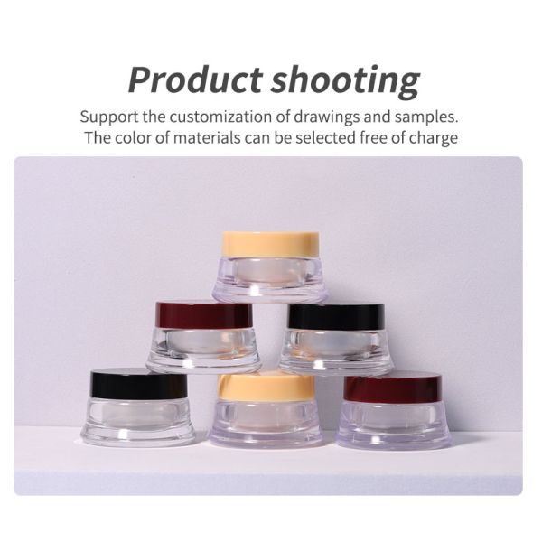 PS Matériau de base 10g Mini taille de voyage Plastic crème cosmétique pot jar avec couvercle coloré pour les yeux et le visage Jar Collier Matériau PS