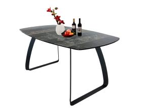 Mesa de jantar fixa cerâmica, mesa de jantar superior de vidro moderada 1,6