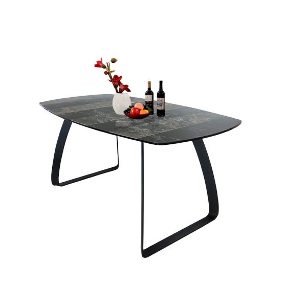 Керамический фиксированный обеденный стол, 1,6 метра закаленный стеклянный верхн