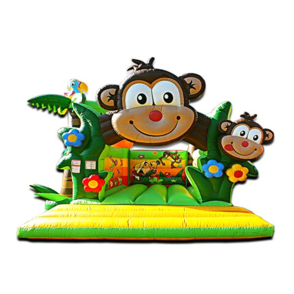 Le thème tropical de safari badine les Chateaux pleins d'entrain Gonflables de château de singe commercial