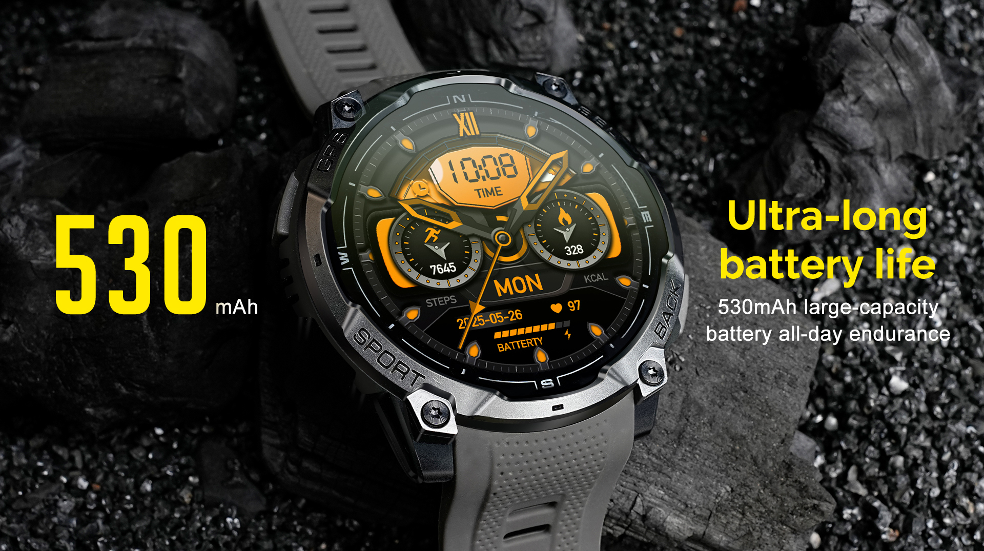 New K76A Android Smart Watch GPS Amoled Display Chip ATS3085L 3ATM Waterproof BT Call Message Push Compass LED Flashlight SDK