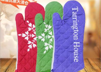 Custom  Printed Oven Mitts Heat Resistant Extra Long Size Soft Feel