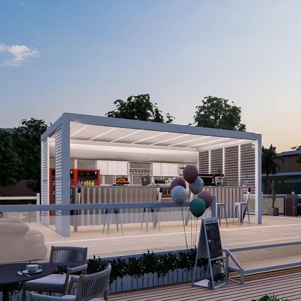 Luxury Modern Aluminum Pergola Gazebo Waterproof Roof Panels