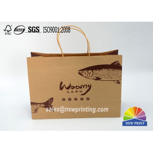 Sacos de empacotamento recicláveis feitos sob encomenda do papel de embalagem de produto comestível para o sushi