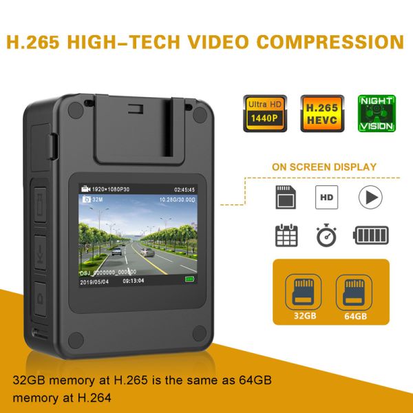 1440P телесная камера 5MP CMOS ночное видение H.265 DSP однокнопка запись